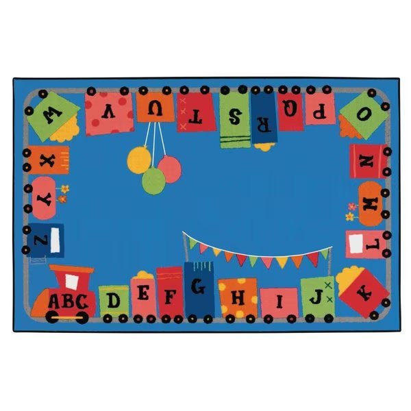 4 x 6 ft. Alphabet Fun Train RugRectangle, Carpets For Kids, Mfr#: 48.8